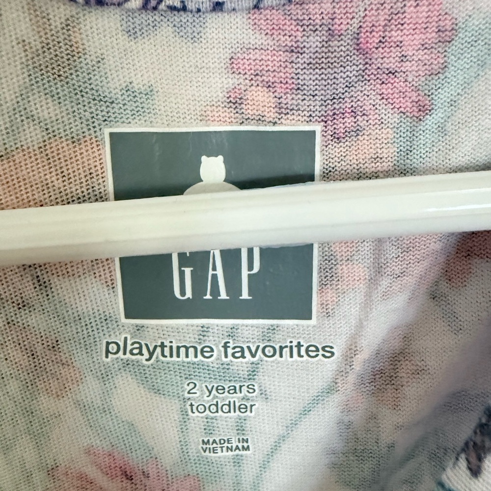 GAP Toddler Girl Long Sleeve Floral Shirt - Size 2t - Picture 3 of 3